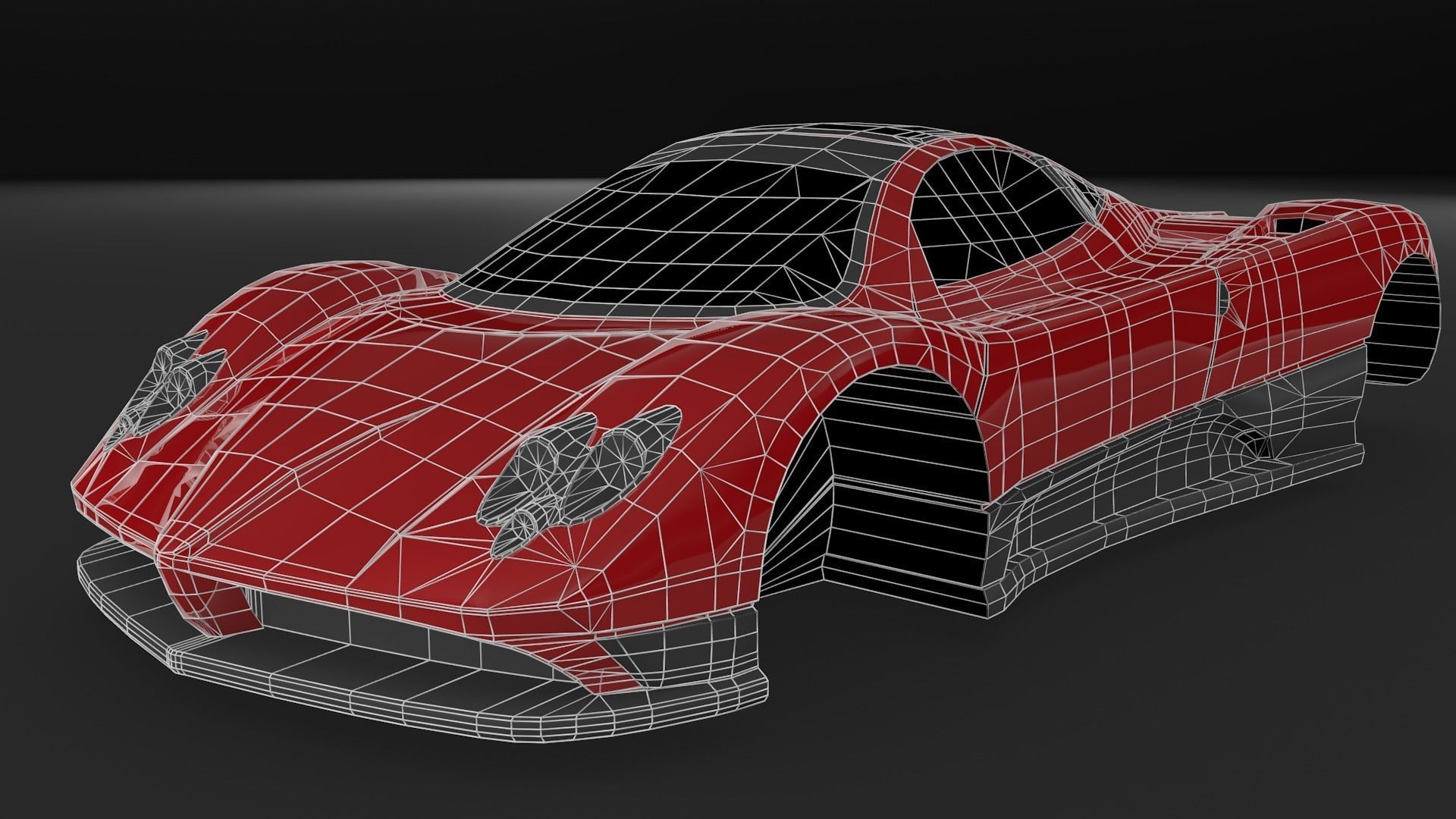 Pagani Zonda F Low-poly 3D model_2