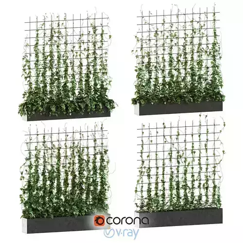 4 ivy models on a pot grate 3D model