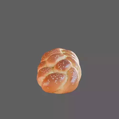 Challah Bread 3D Model - Realistic Bakery Food Asset