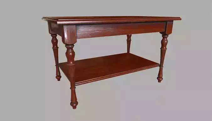 Table wooden Low-poly 3D model