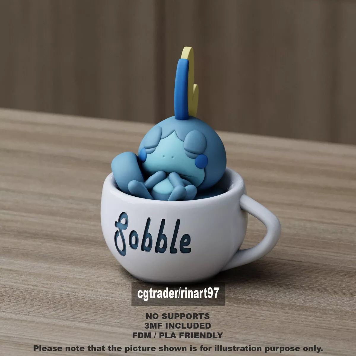 Sobble in the chill cup 3D print model