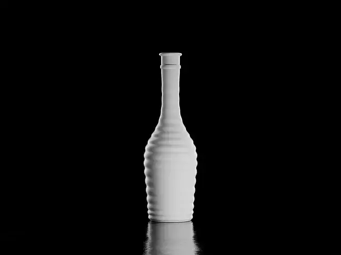 Tall Ribbed Decorative Bottle Vase