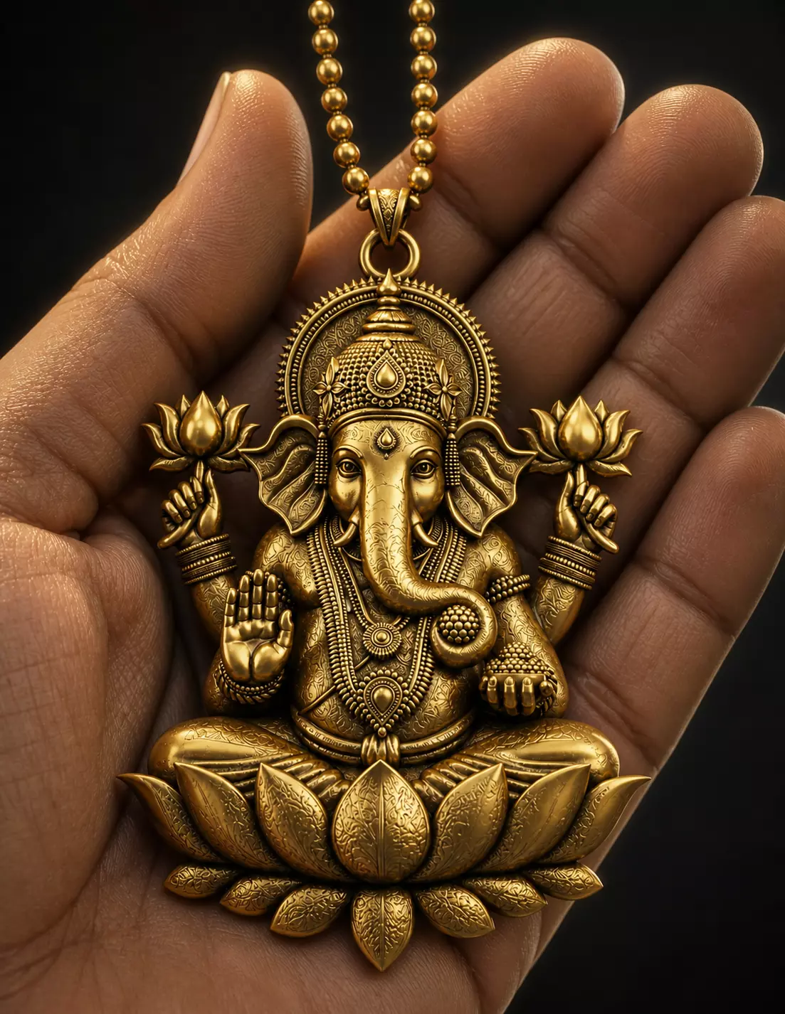 Lord Ganesh with lotus Decorative 3D print model