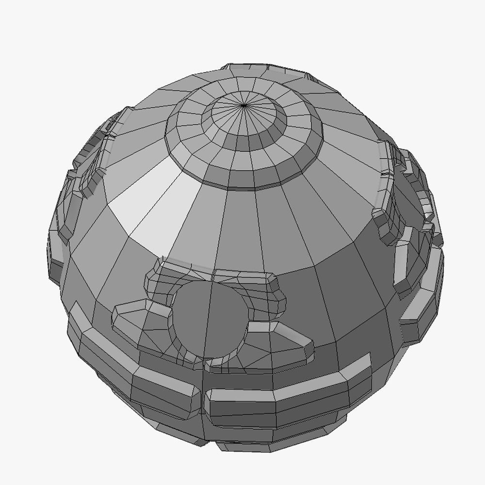 Sci-fi grenade-mine low poly Low-poly 3D model_5