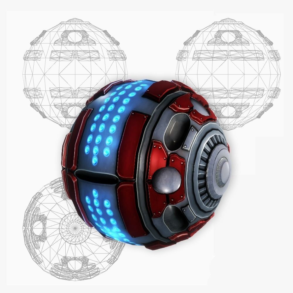 Sci-fi grenade-mine low poly Low-poly 3D model_0