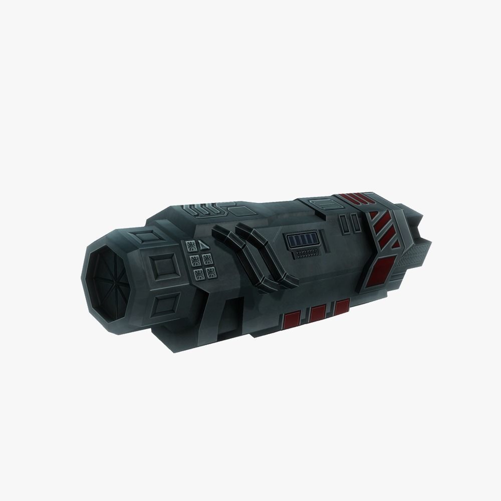 Munitions for a Sci-fi weapon Low-poly 3D model_7