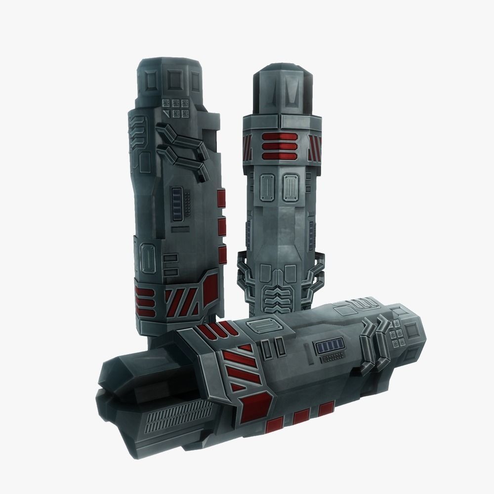 Munitions for a Sci-fi weapon Low-poly 3D model_5