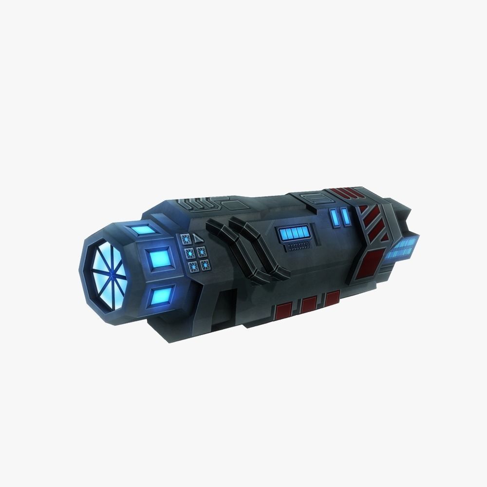 Munitions for a Sci-fi weapon Low-poly 3D model_6