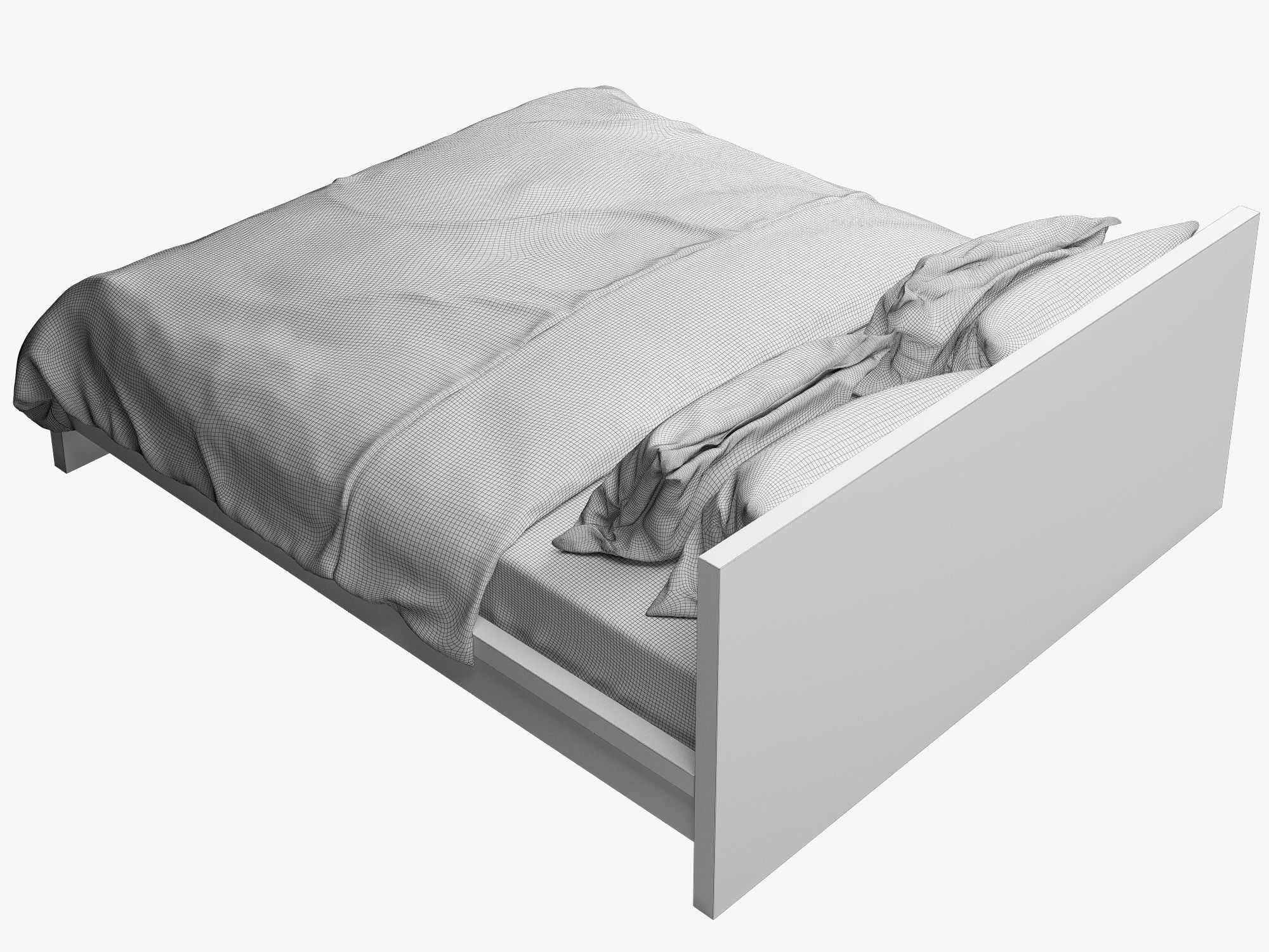 MALM bed Ikea 3D model_4