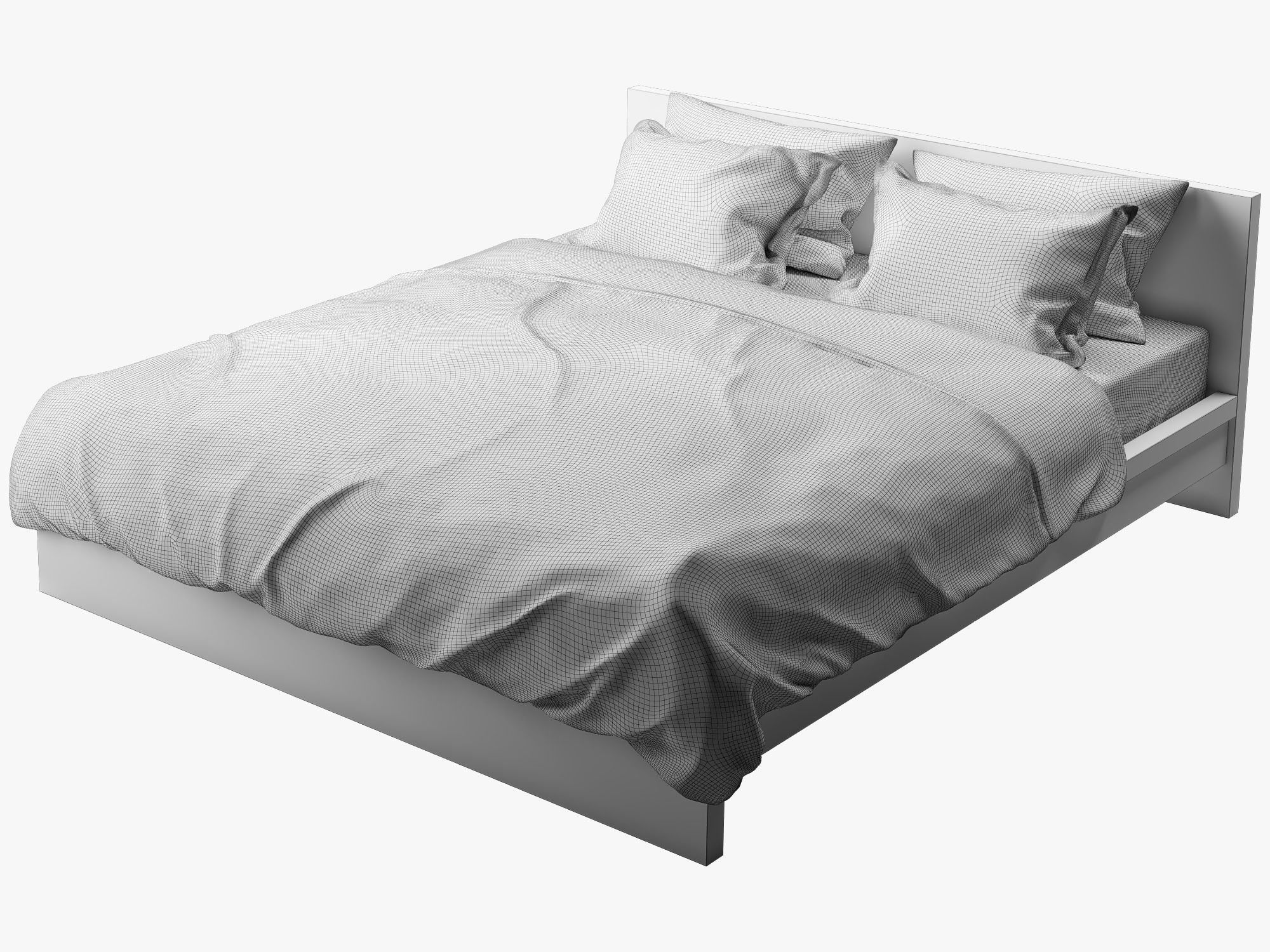 MALM bed Ikea 3D model_1