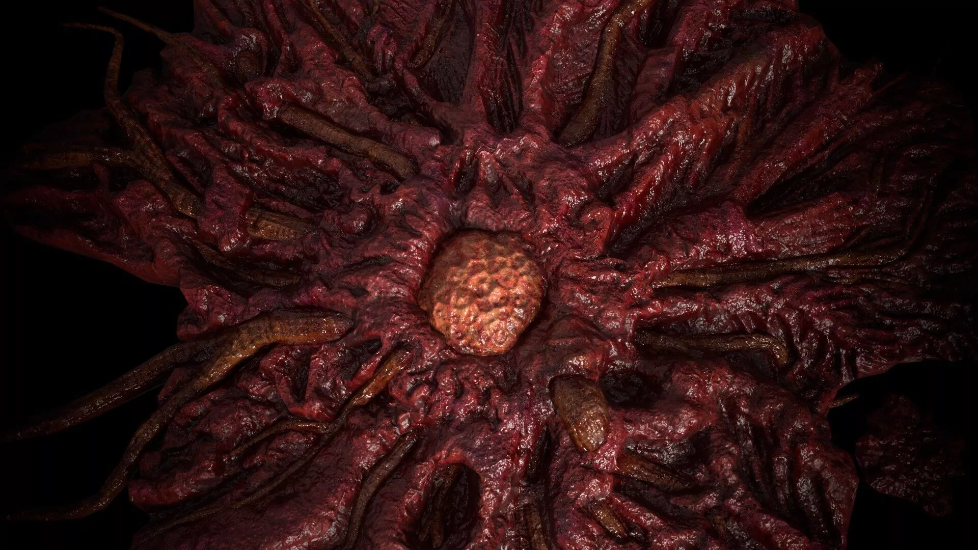 Organic Floor Infection Sci-Fi Horror PBR Asset Low-poly 3D model