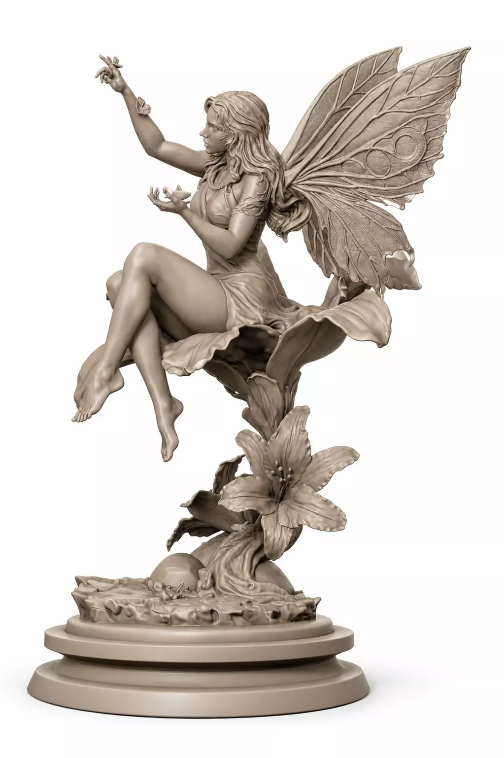 Fairy Girl STL - Fantasy Female 3D Print Model 3D print model