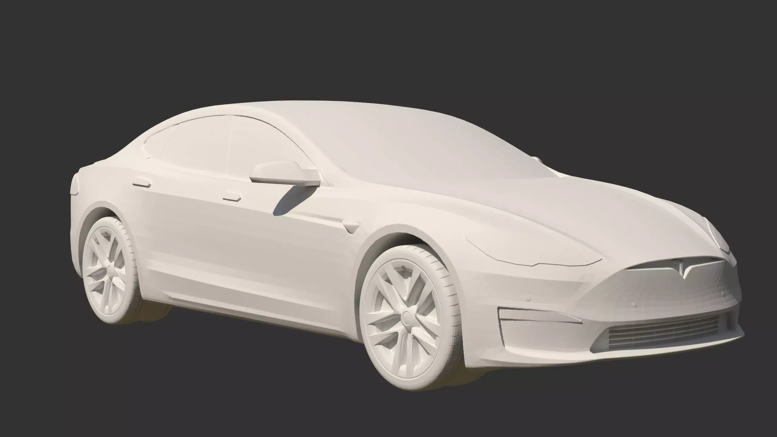 Tesla Model S 2023 STL Realistic Printable Car Free 3D print model