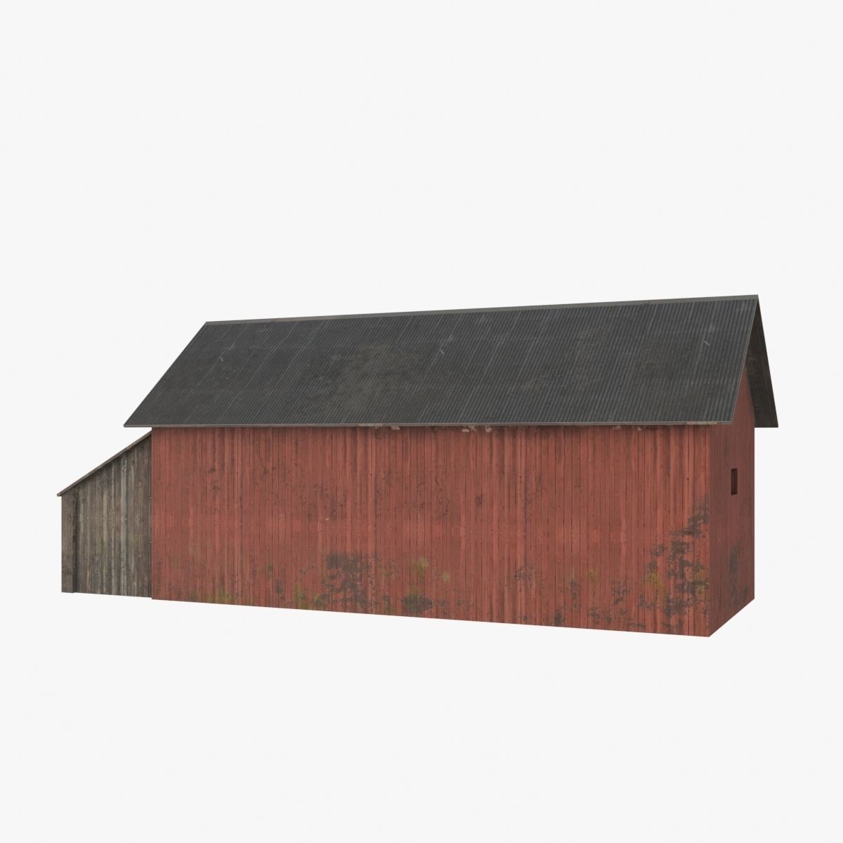 Old wood barrack low poly Free low-poly 3D model_3