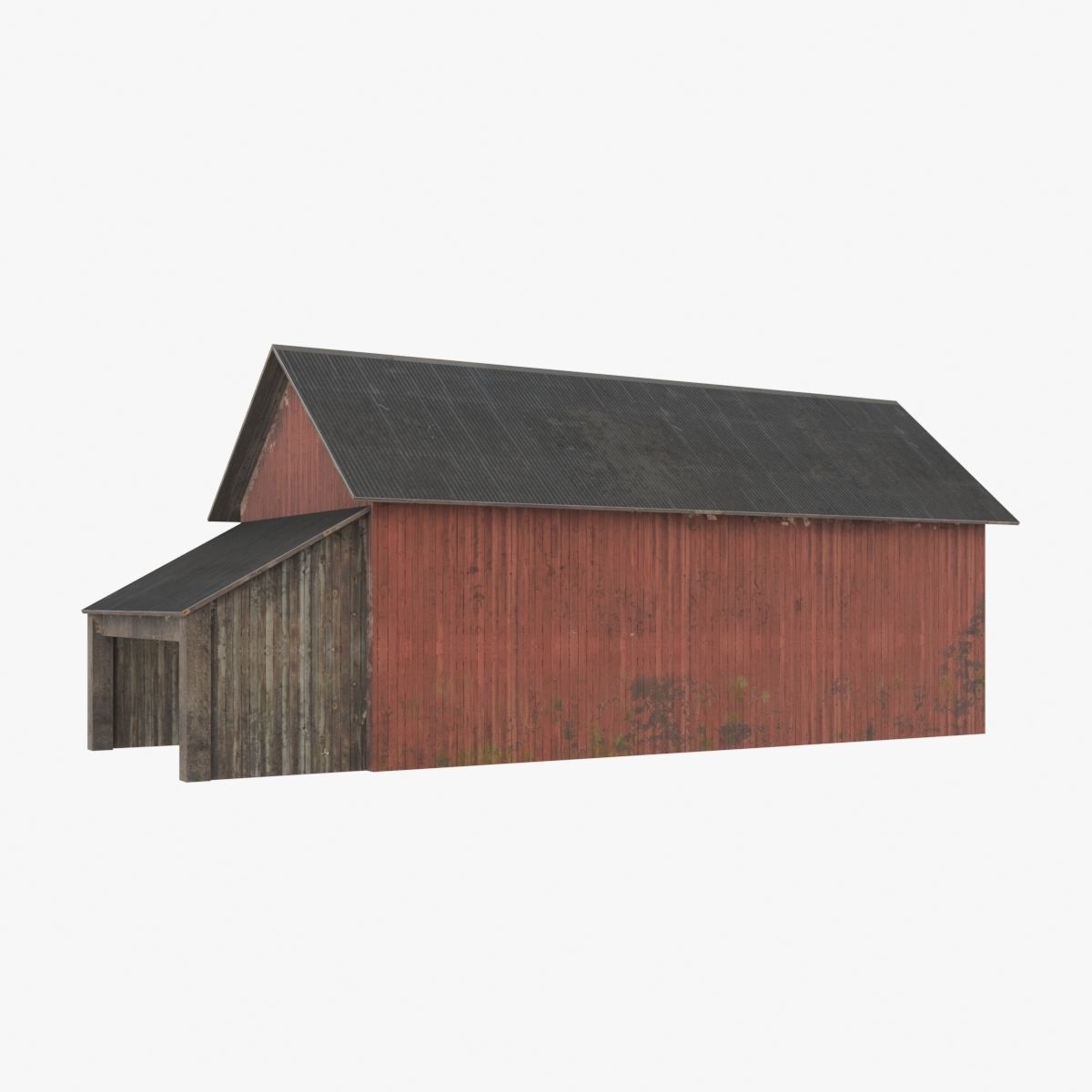 Old wood barrack low poly Free low-poly 3D model_1