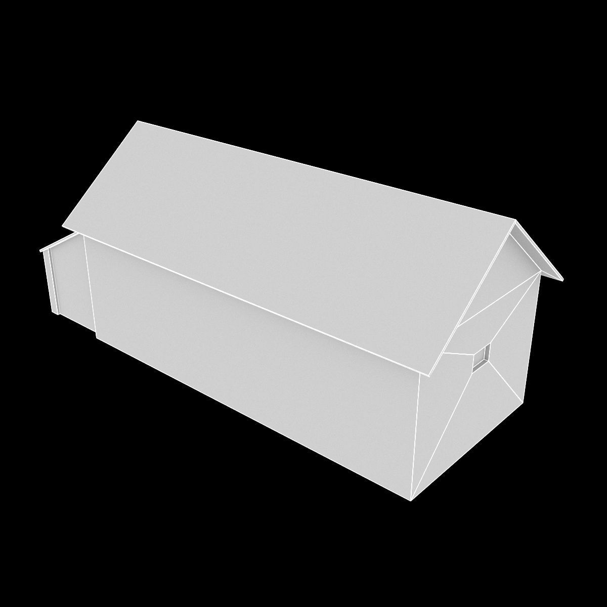 Old wood barrack low poly Free low-poly 3D model_6