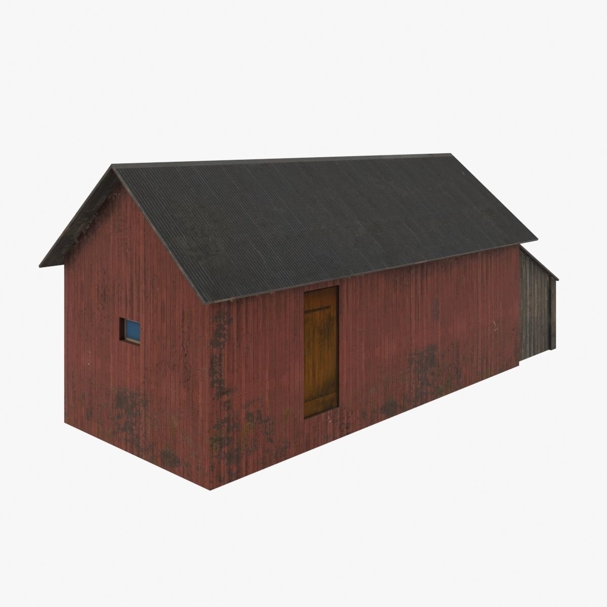 Old wood barrack low poly Free low-poly 3D model_2