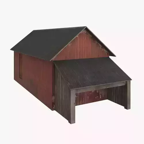 Old wood barrack low poly Free low-poly 3D model
