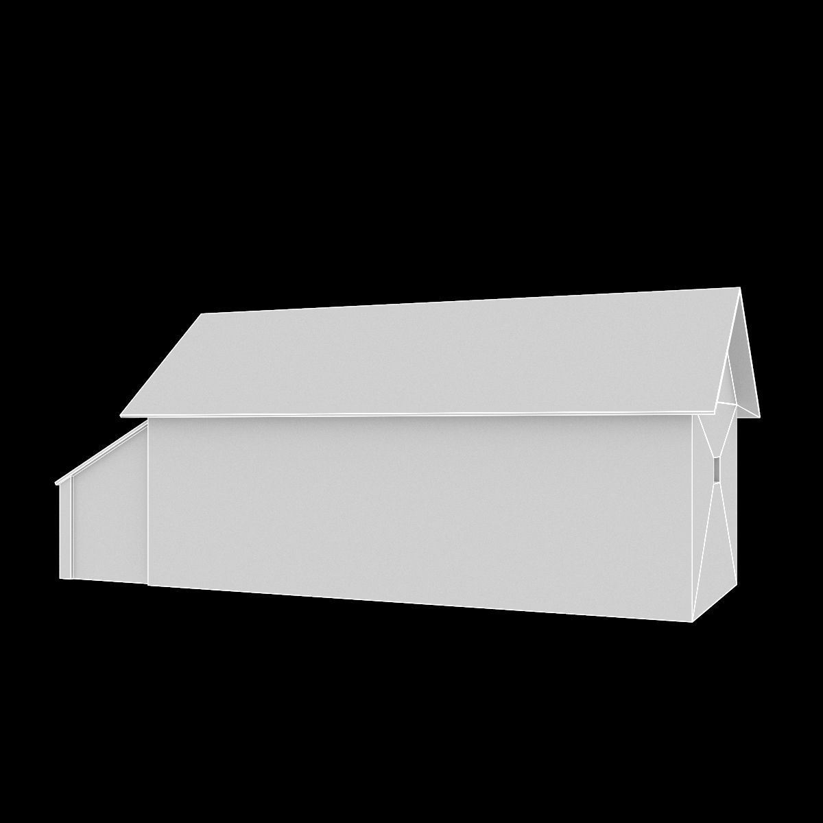 Old wood barrack low poly Free low-poly 3D model_5