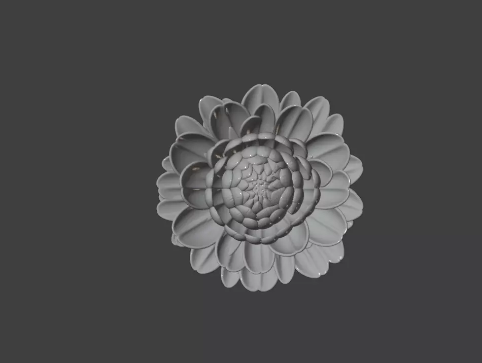 White Peony Flower Decor 3D Print STL Model 3D print model