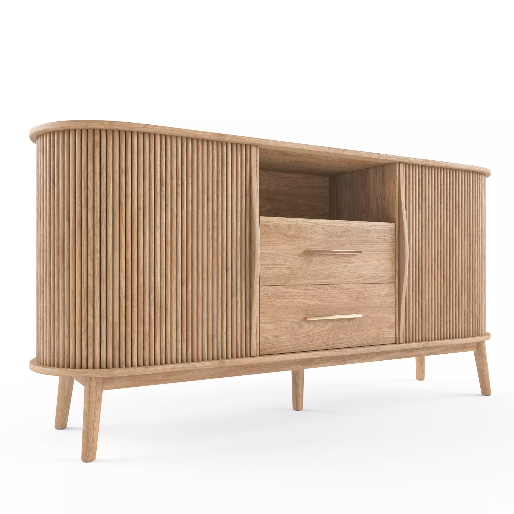 Fluted Scandinavian Sideboard 3D model