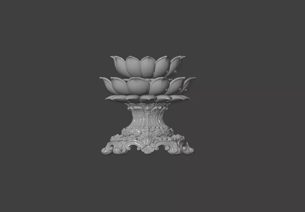 Lotus Flower Pedestal Bowl 3D Print STL Model 3D print model
