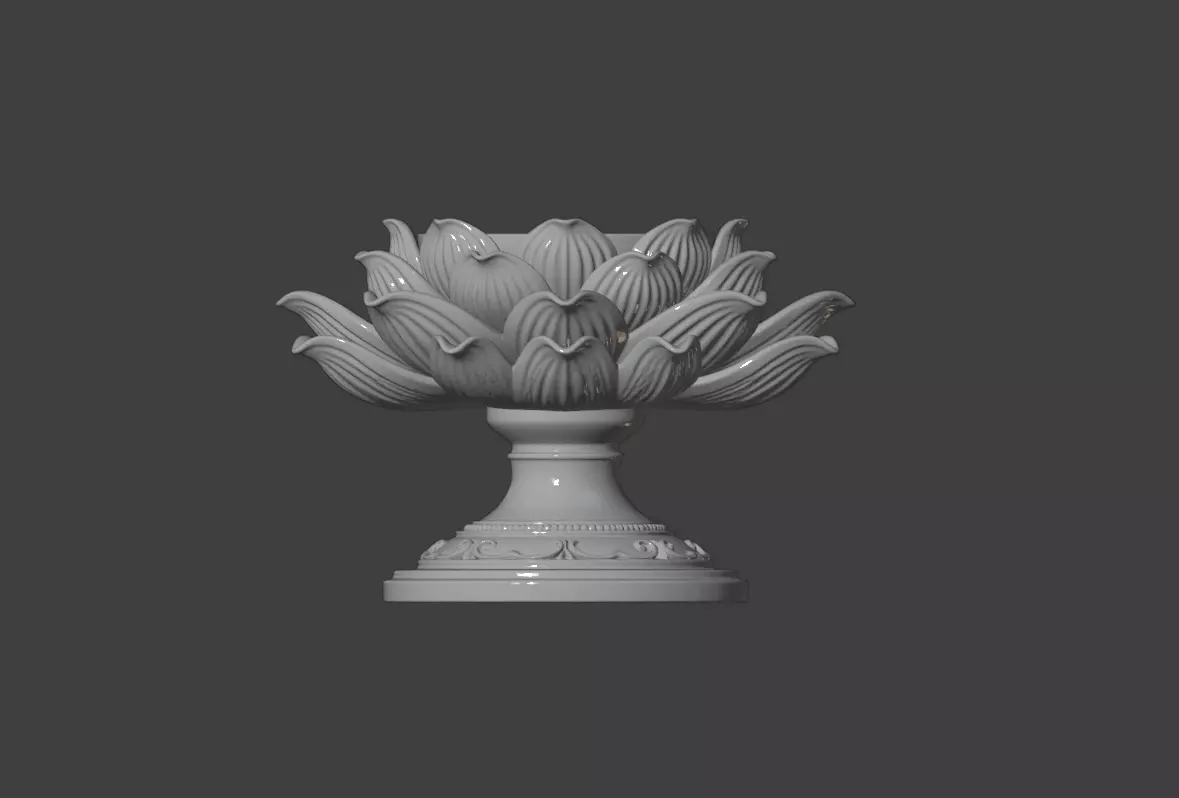 Lotus Flower Pedestal Candle Holder STL for 3D Printing 3D print model