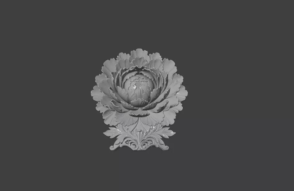 Layered Petal Peony Decor 3D Print STL Model 3D print model