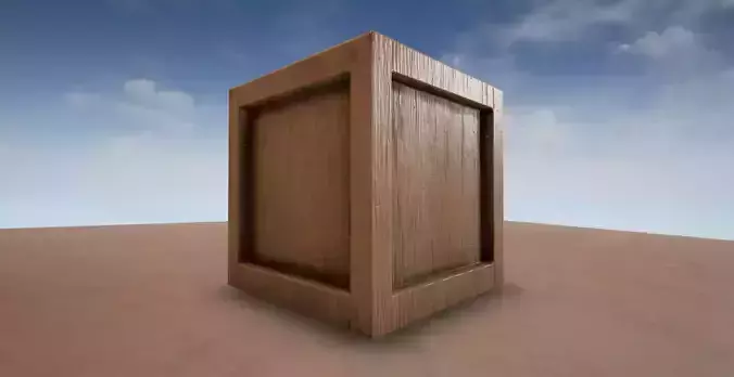 Realistic Crate wooden cube