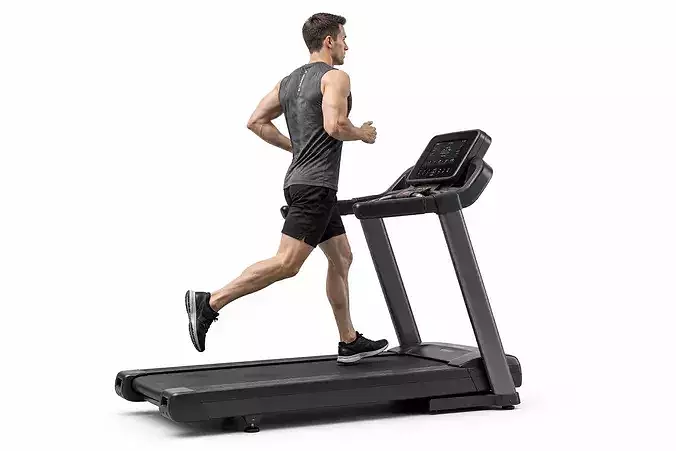 Man Running On Treadmill