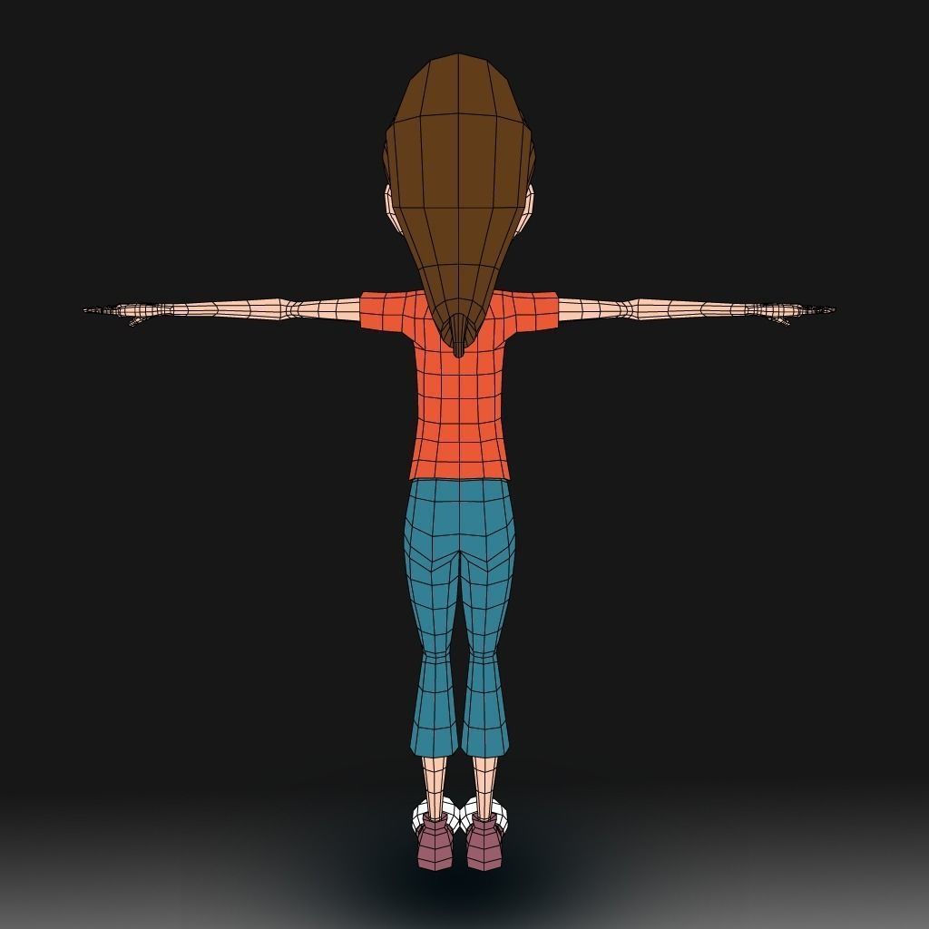 Cartoon Little Girl Daisy 3D model_5