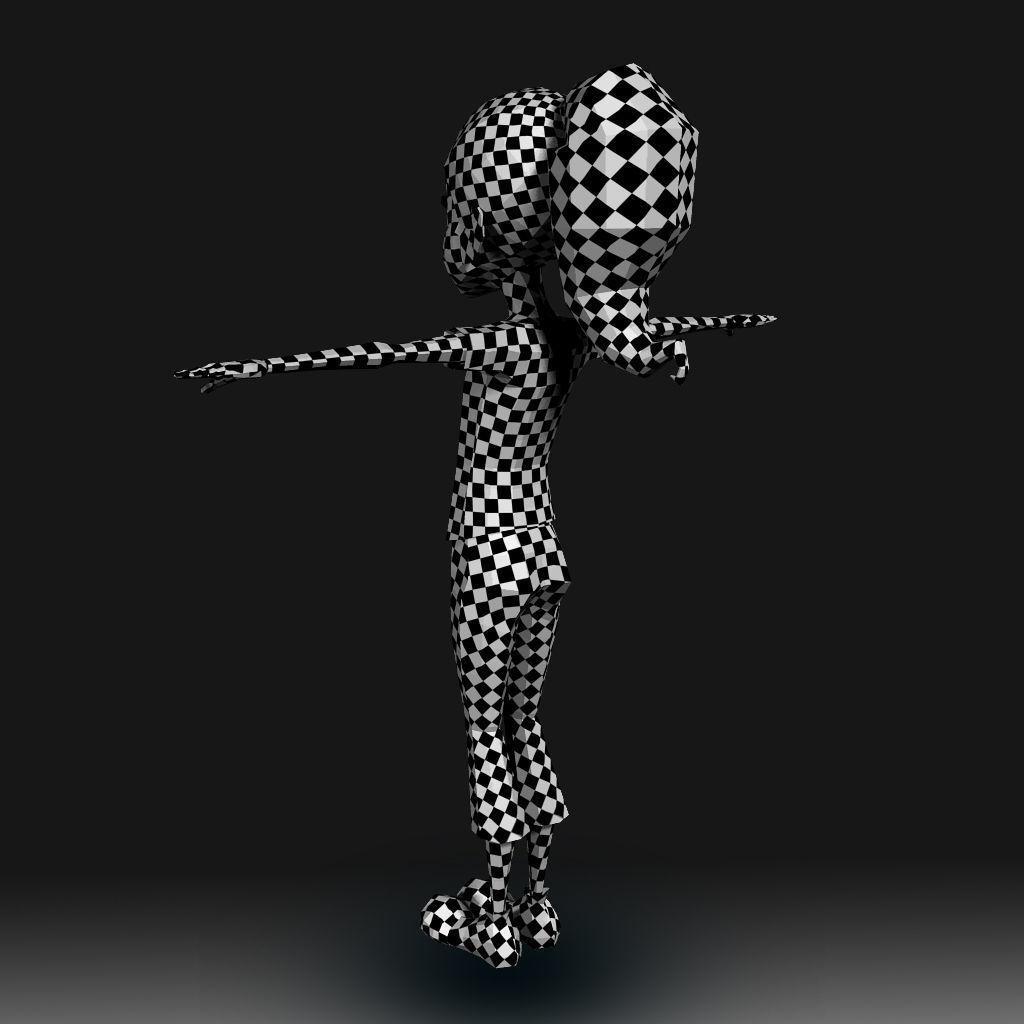 Cartoon Little Girl Daisy 3D model_14