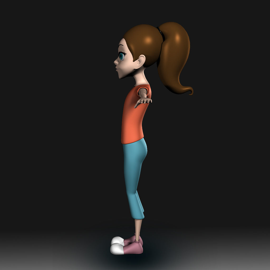 Cartoon Little Girl Daisy 3D model_22