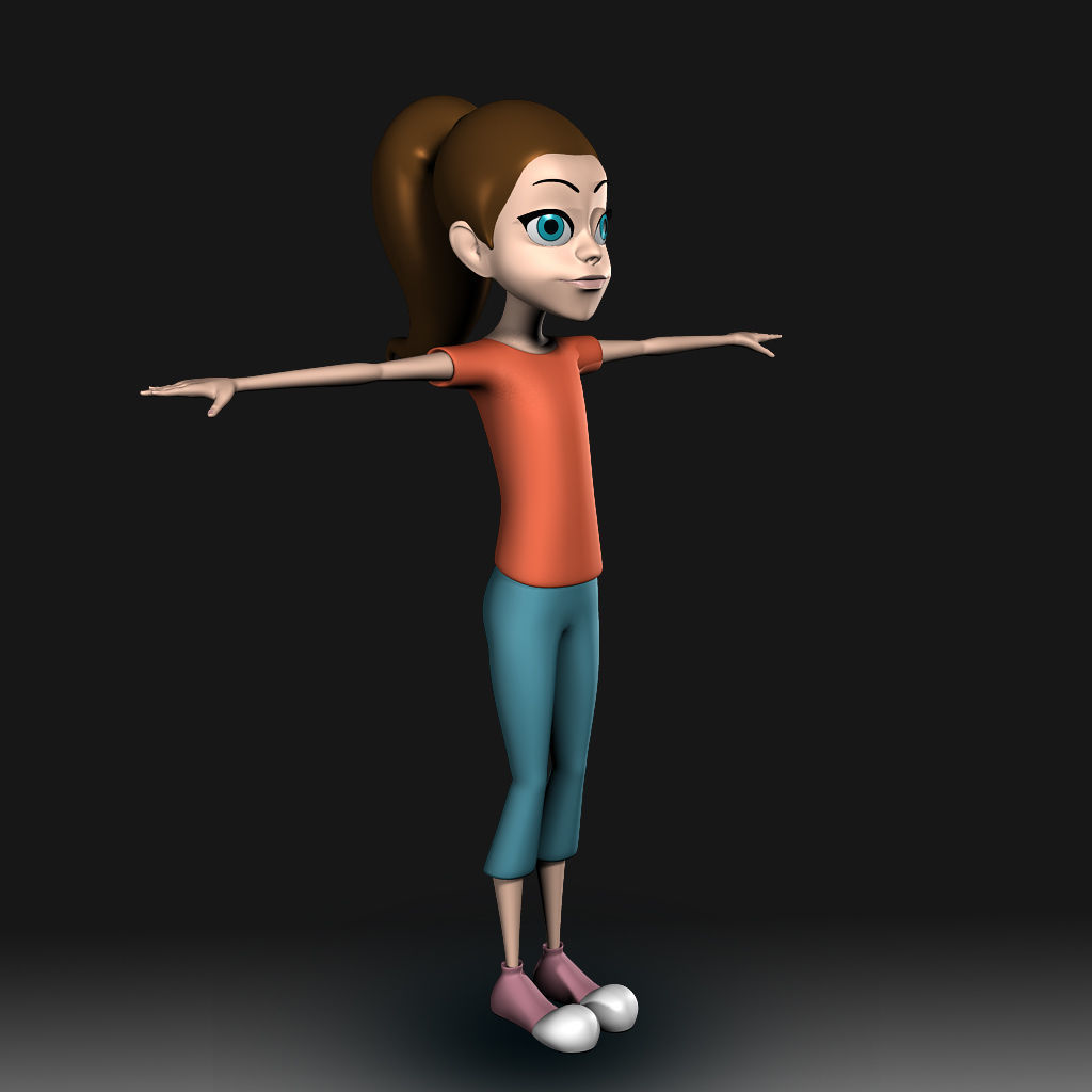 Cartoon Little Girl Daisy 3D model_18