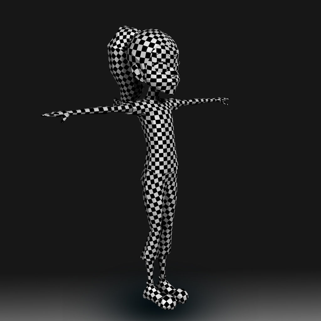 Cartoon Little Girl Daisy 3D model_10