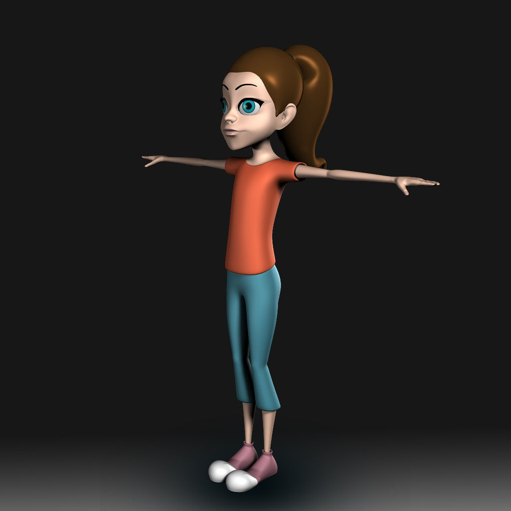 Cartoon Little Girl Daisy 3D model_23
