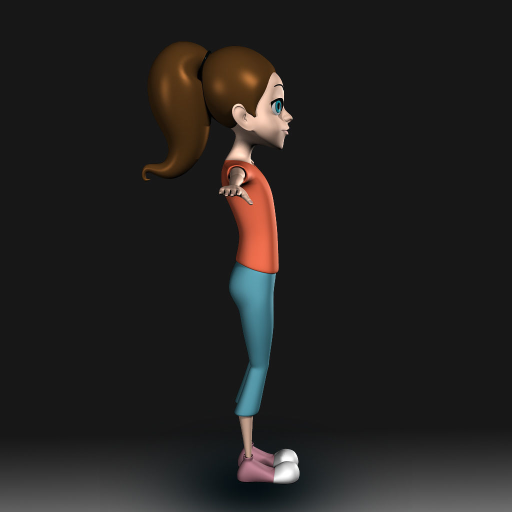 Cartoon Little Girl Daisy 3D model_19