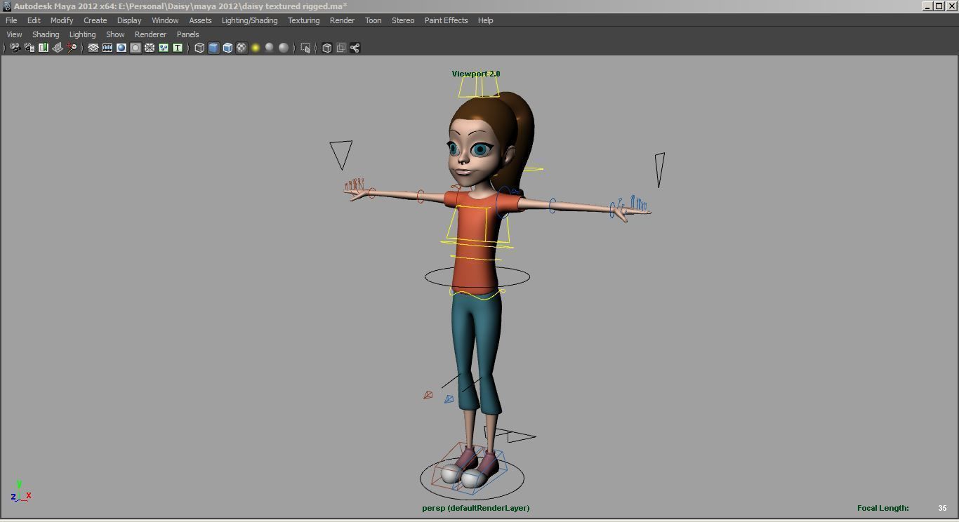 Cartoon Little Girl Daisy 3D model_25