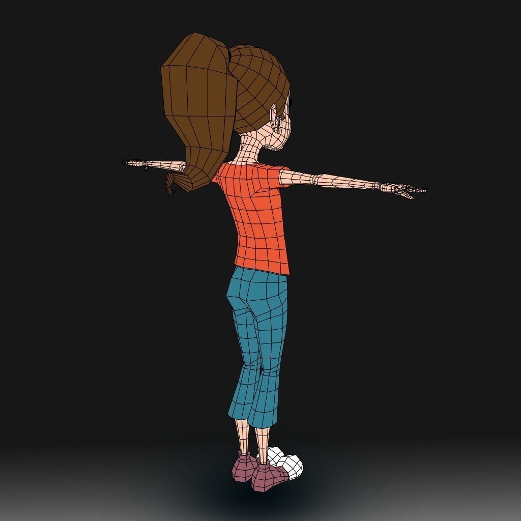 Cartoon Little Girl Daisy 3D model_6