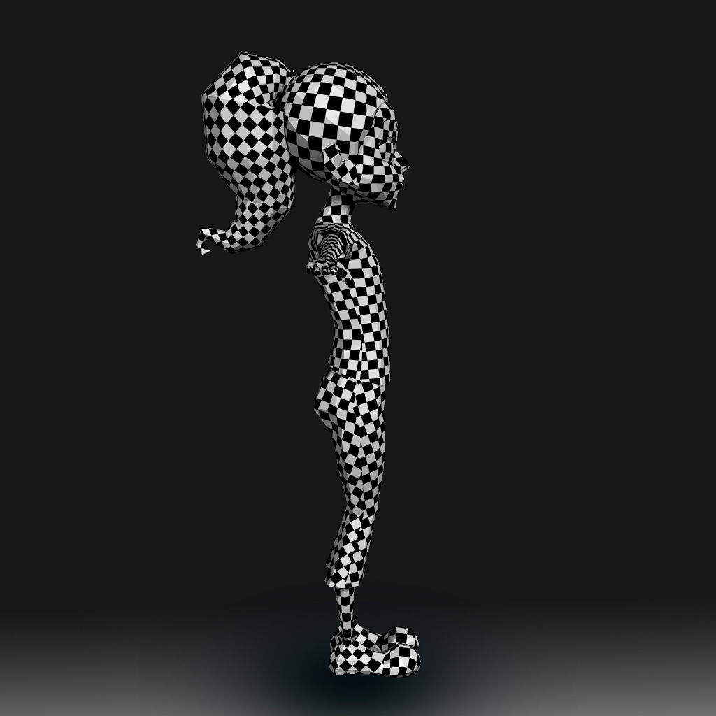 Cartoon Little Girl Daisy 3D model_11