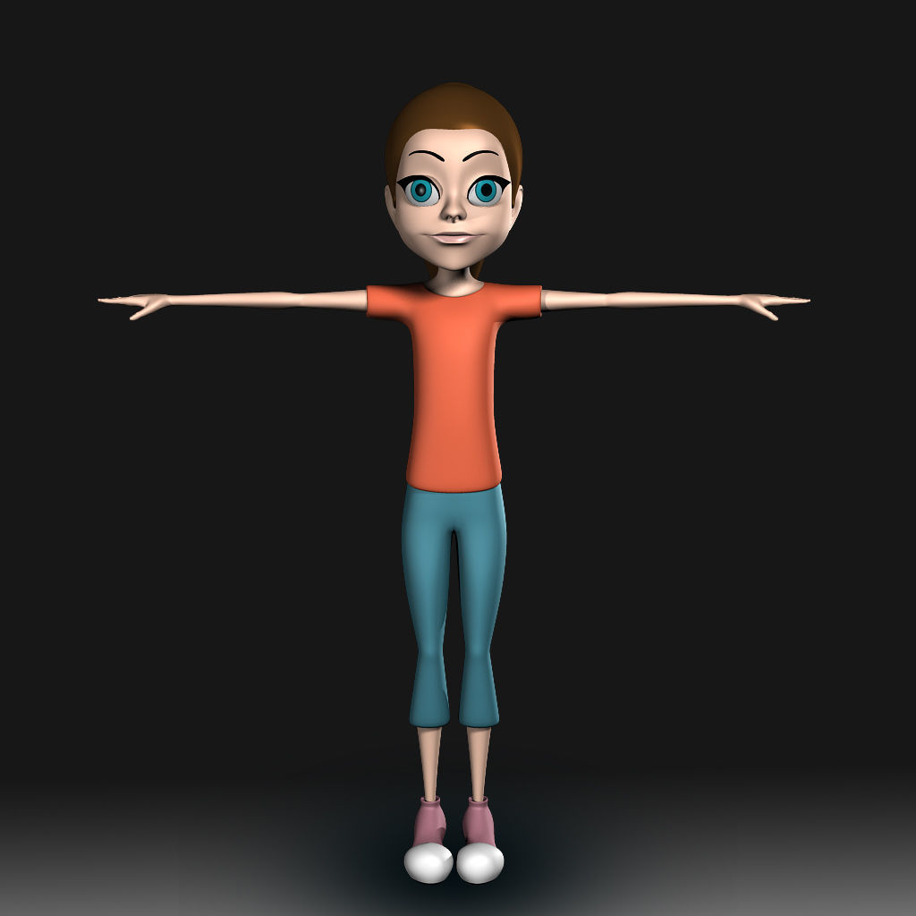 Cartoon Little Girl Daisy 3D model_17