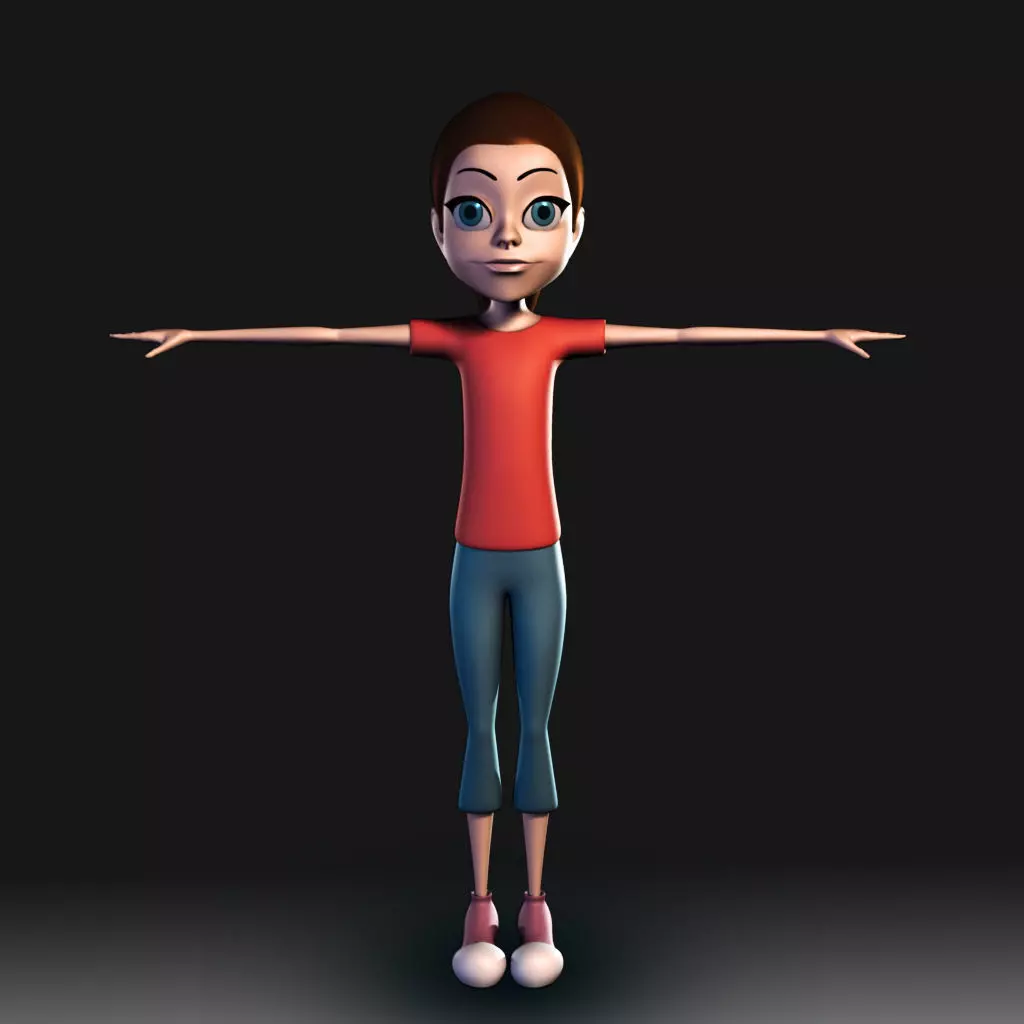 Cartoon Little Girl Daisy 3D model_0