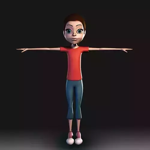 Cartoon Little Girl Daisy 3D model