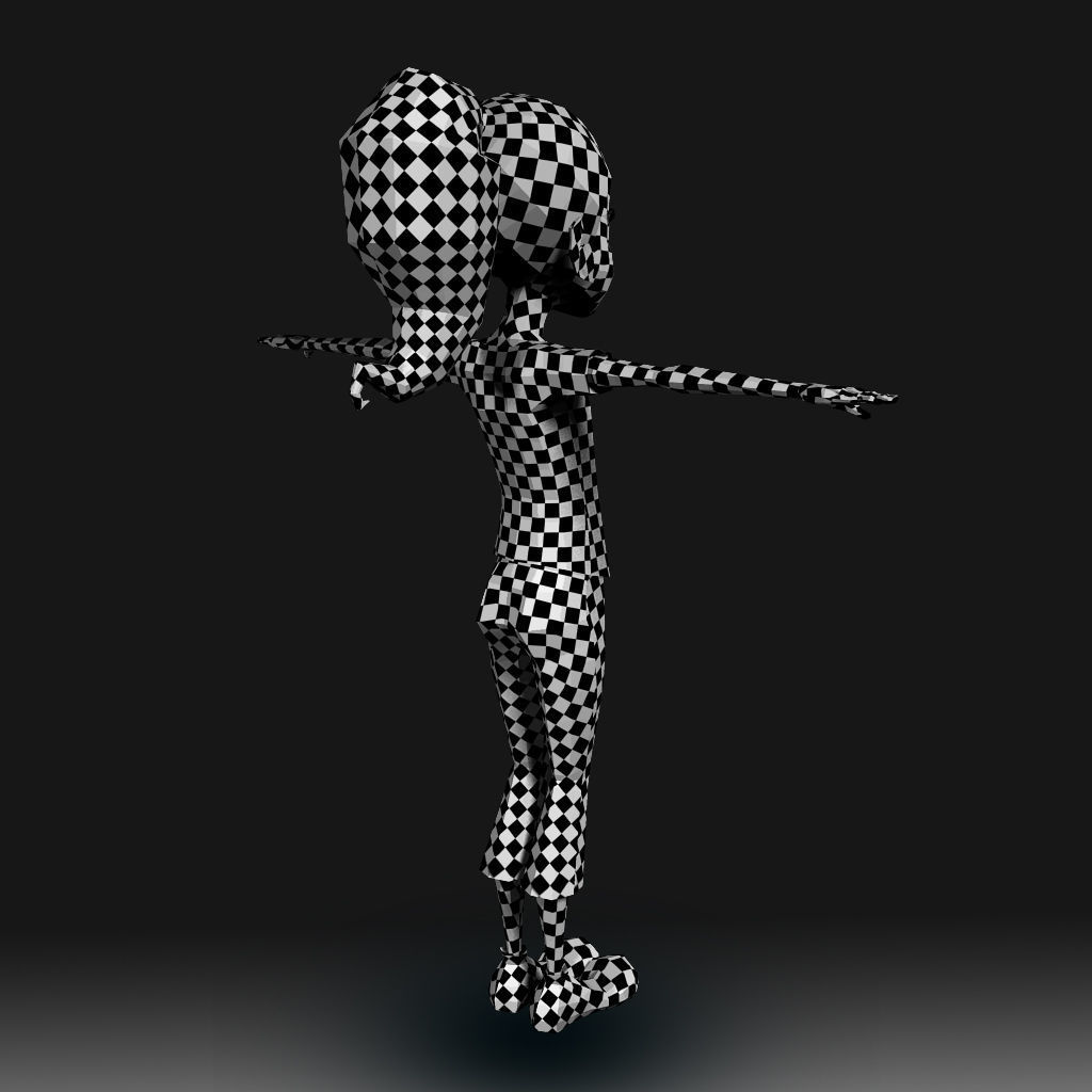 Cartoon Little Girl Daisy 3D model_12