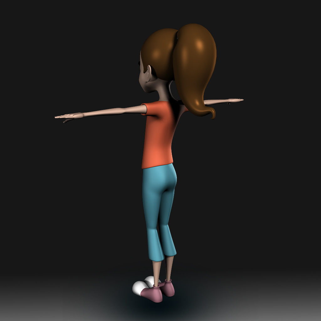 Cartoon Little Girl Daisy 3D model_21