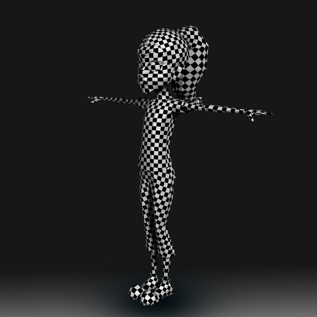 Cartoon Little Girl Daisy 3D model_16