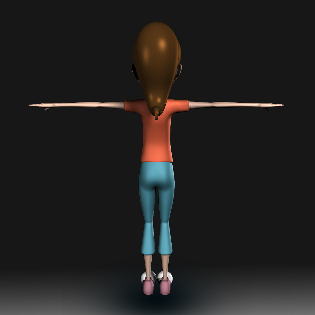 Cartoon Little Girl Daisy 3D model_20