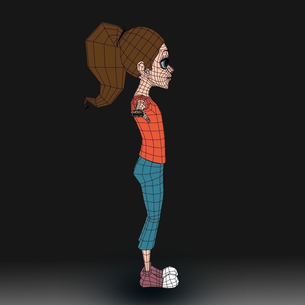 Cartoon Little Girl Daisy 3D model_7