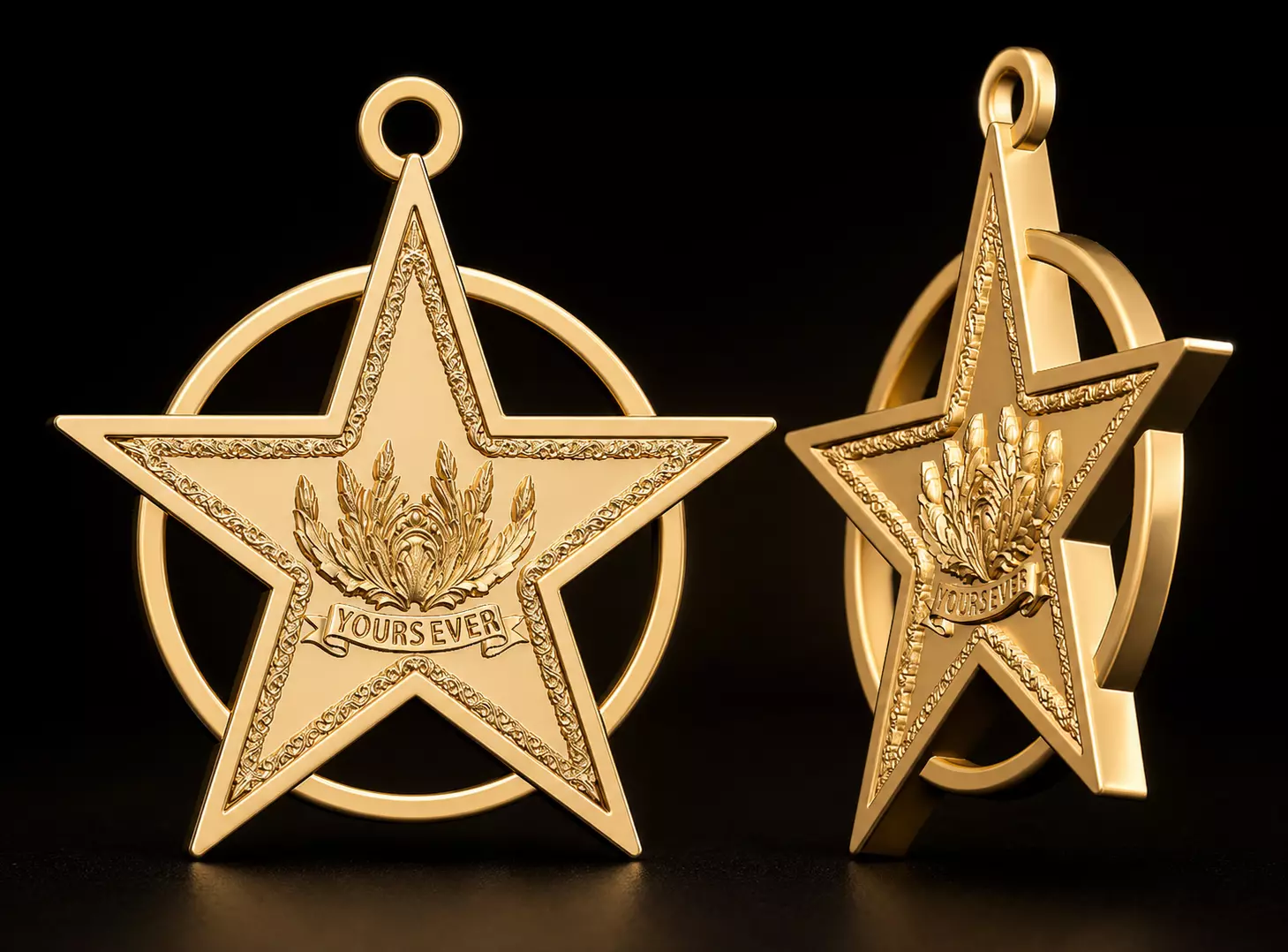Star Frame Pendant STL 3D print model