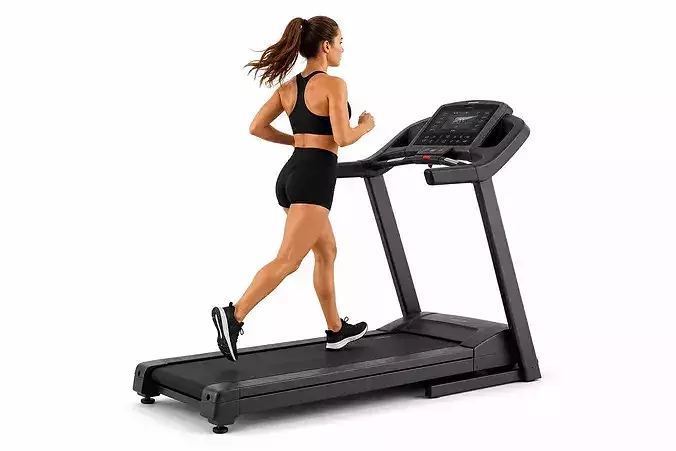 Woman Running On Treadmill Gym Workout